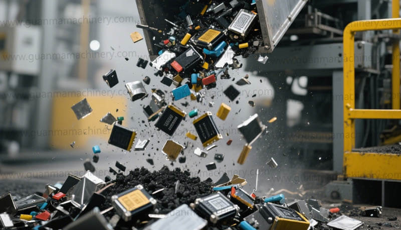Waste lithium battery processing