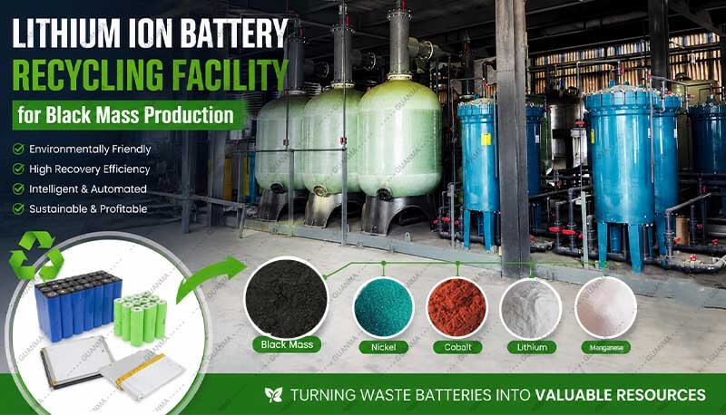 Lithium Ion Battery Recycling Facility for Black Mass Production