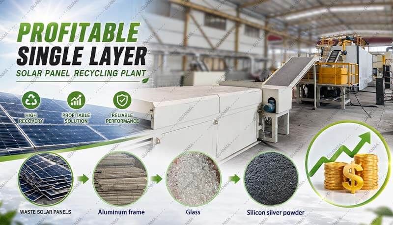 Profitable Single Layer Solar Panel Recycling Plant
